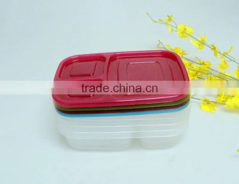 3 Compartment Plastic Food Storage Container