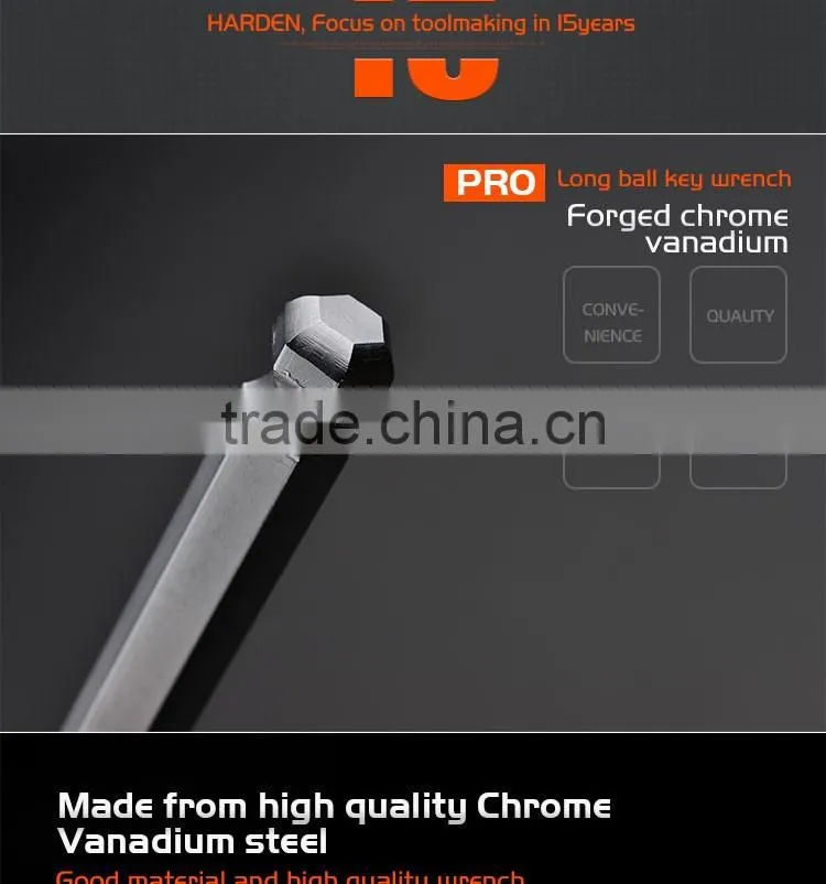 Professional Hand Tool Long ball Hex Key Wrench