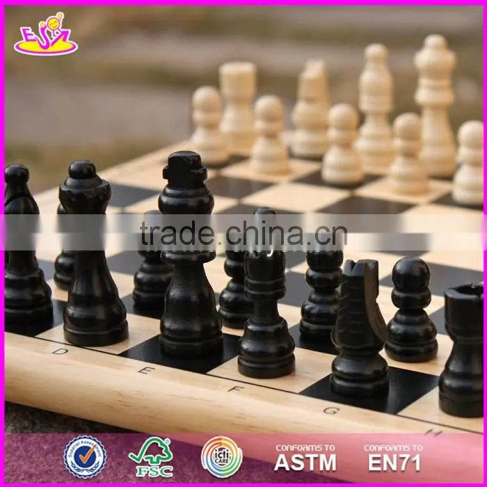 2017 New design children educational wooden international chess W11A053