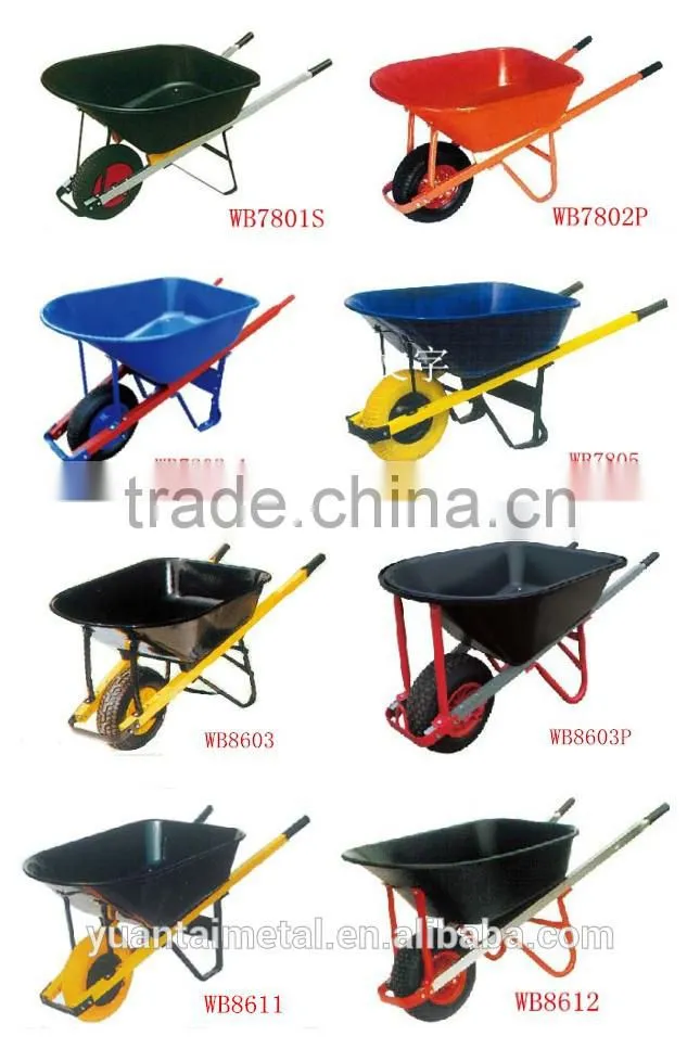 High quality Agricultural wooden handle concrete wheelbarrow manufacture wb8805