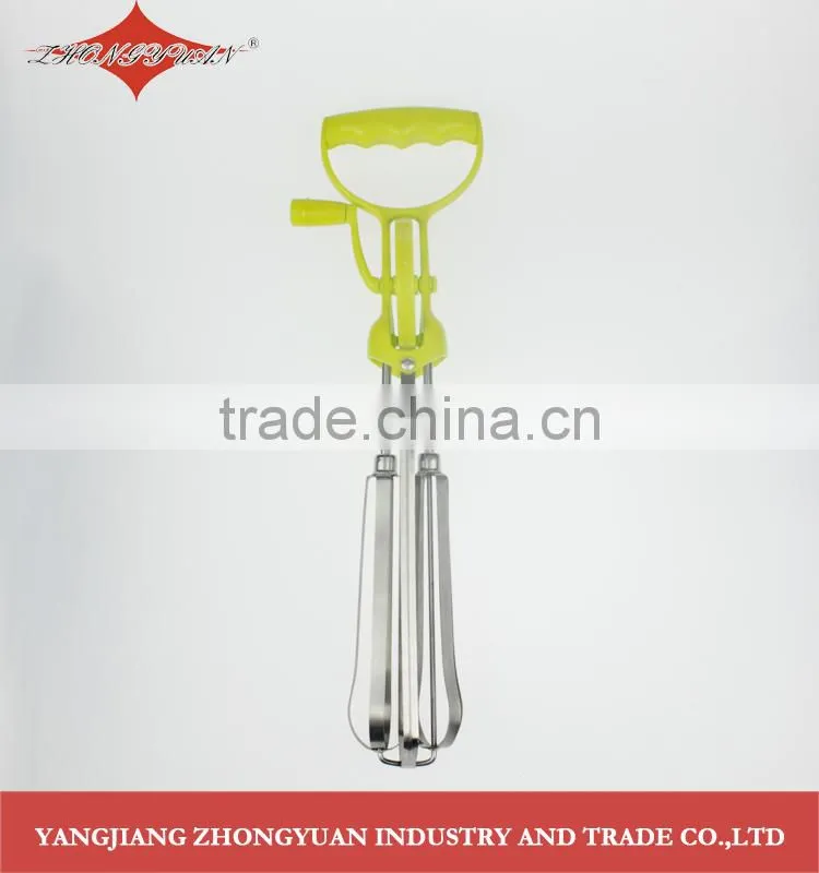 16' Classic Rotary stainless steel egg beater with green pp handle