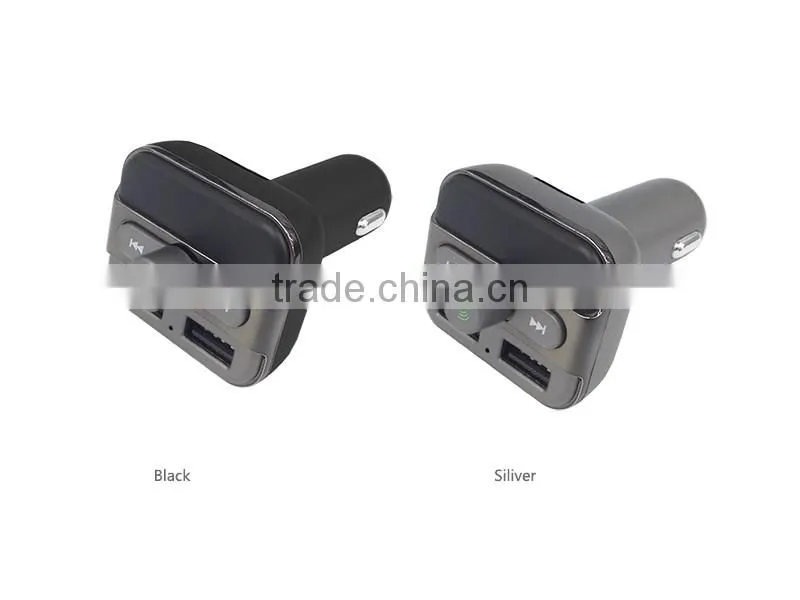 Wireless Bluetooth handsfree car kit with FM transmitter 3.4A car charger
