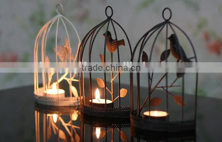 European iron candlestick candle holder creative butterfly cage