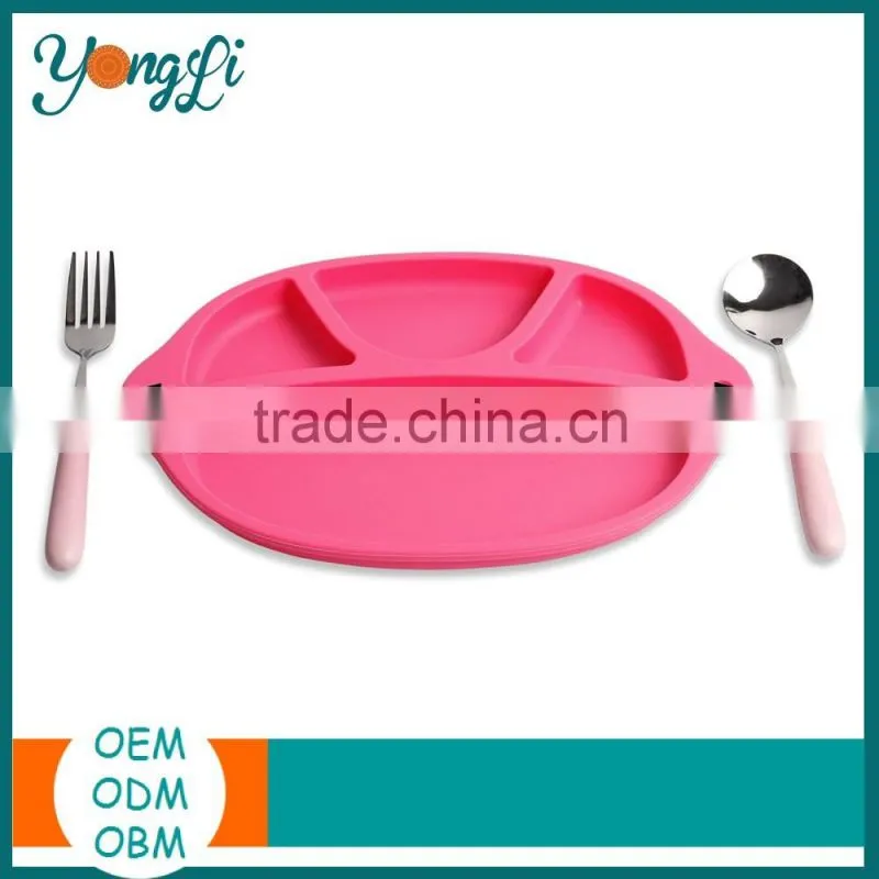 BPA Free Food Holder Tray Dishes for Baby Toddler Plates Silicone Eating Utensils