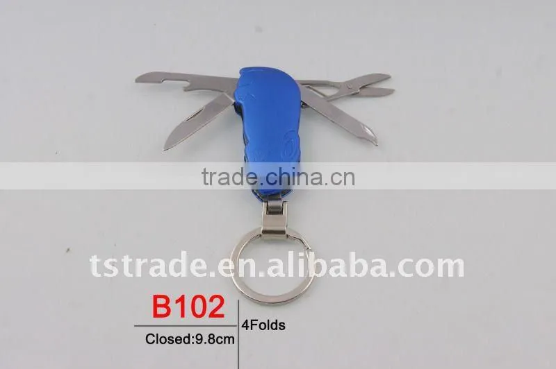 2014 new mini Gifts promotion kinfe popular keychain toolaluminium oxide mini aluminium oxide B102