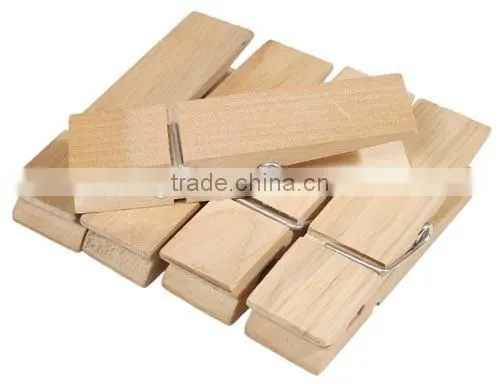 Whosales Cheap Wooden Craft Clothes Pegs, Flat Unfinished Wood Clothespins
