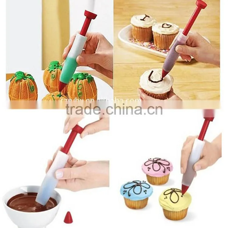 Funny silicone cake and chocolate decorating pen cake mould silicone cream pen