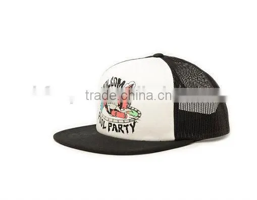 Design Your Own Screen Print Trucker Hat Wholesale Flat Brim Trucker Hat 5 Panel Custom Printed Mesh Trucker Hat