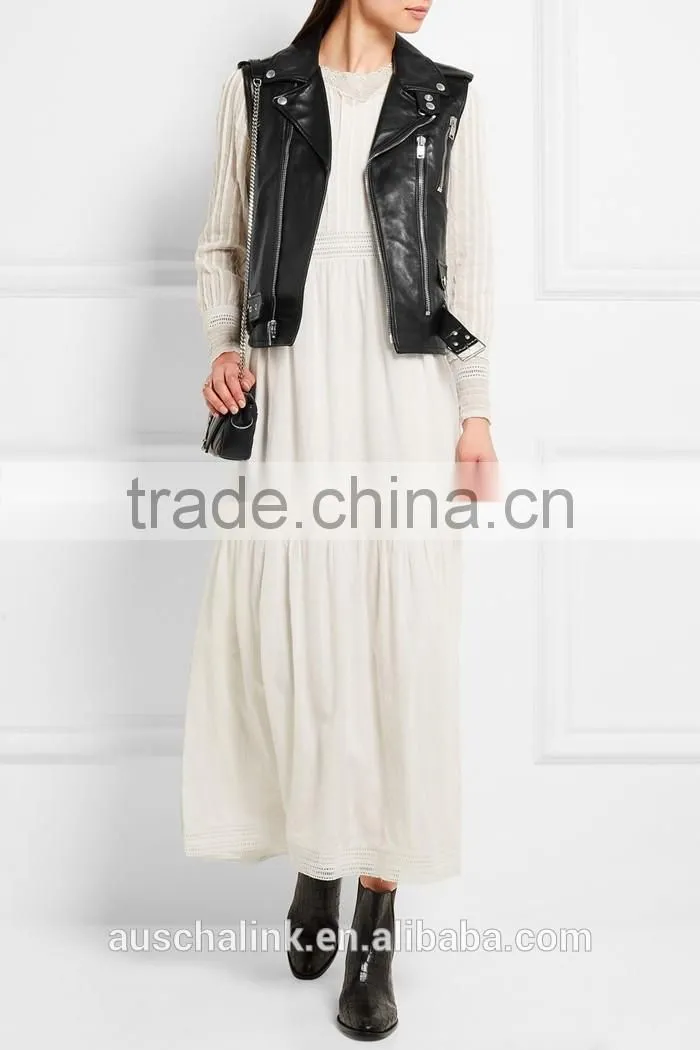 personalized latest design custom cheap lady leather vest