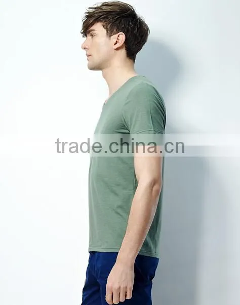 cotton t-shirt for men/men's short sleeve t shirt/shirts for men v neck