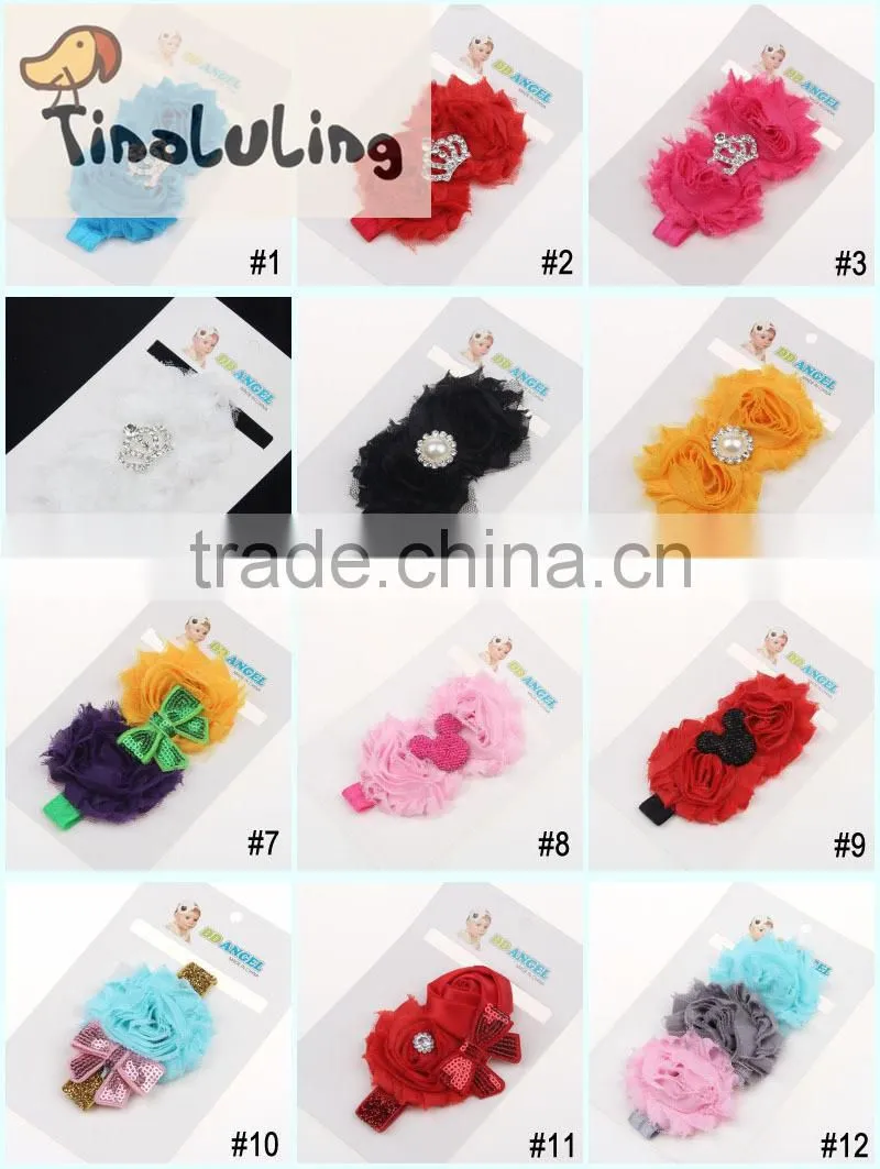 wholesale hair accessories Imperial crown flower baby elastic headband rose fashion accessory
