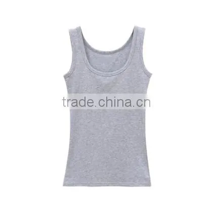 trade assurance promotional 100% cotton custom women blank tank top