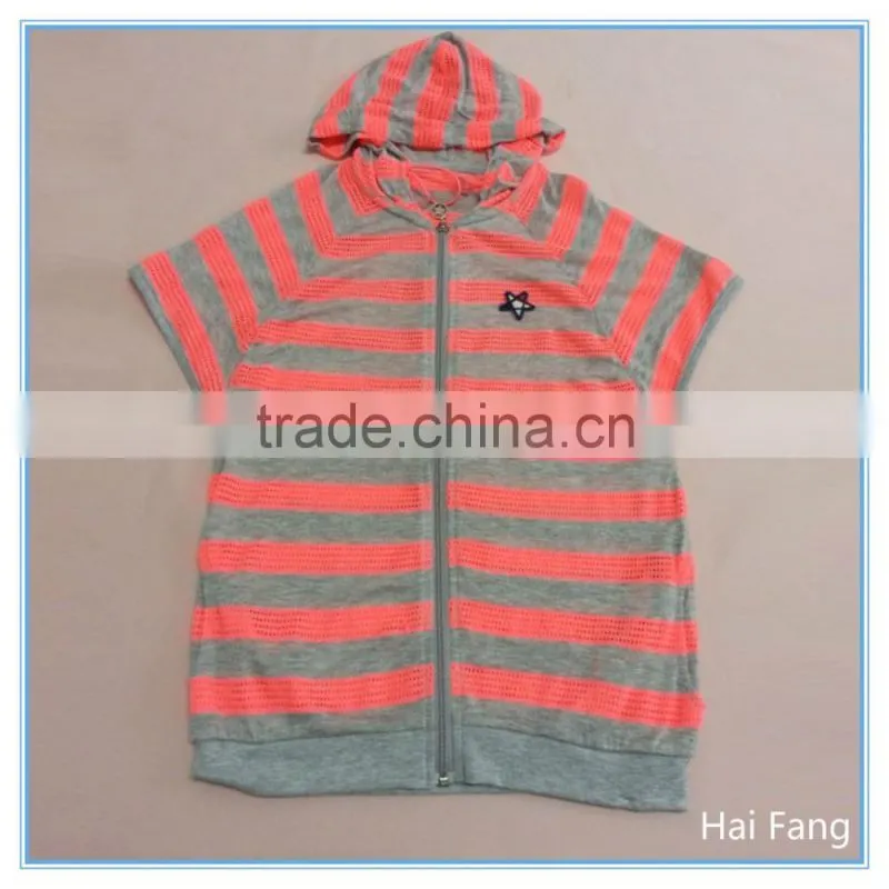 Children girl fashion hoody stripped hoodie child kids summer t shirts hoodie