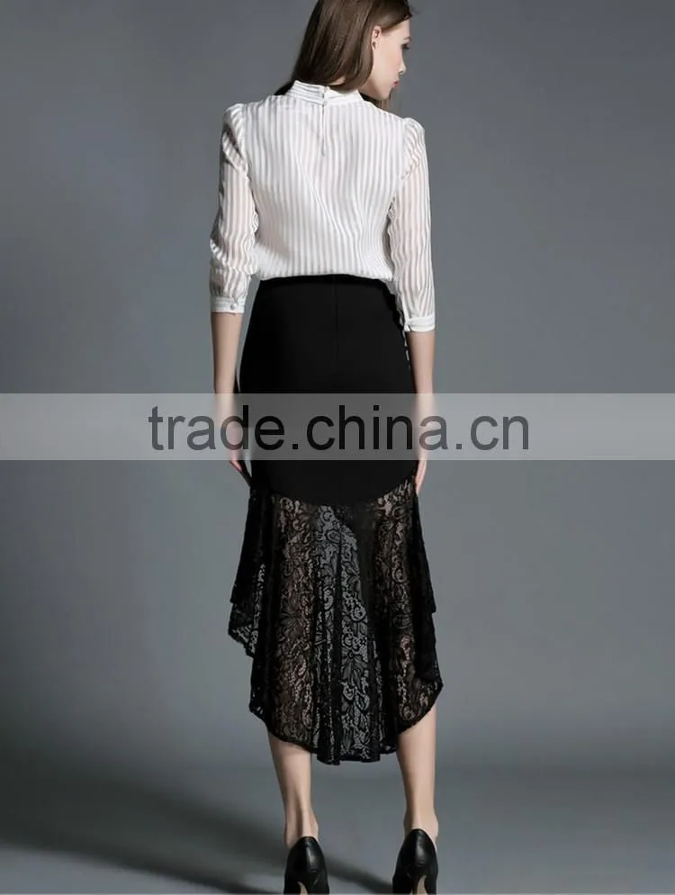2016 Elegant fashion oem high waist fomal skirts women latest long skirt design for wholesale