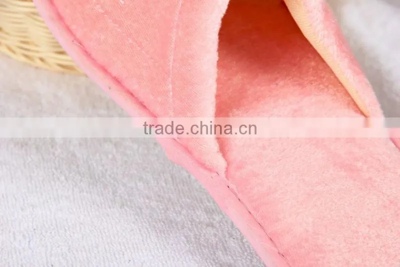 cheap disposable pink hotel pleuche slipper
