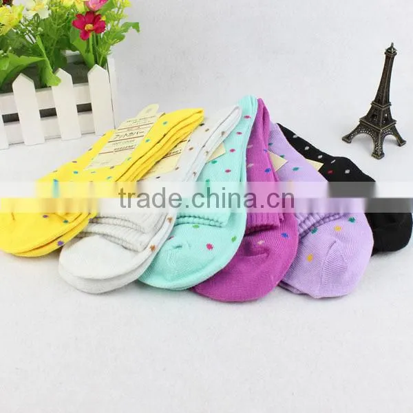 winter 100%cotton dots women tube socks