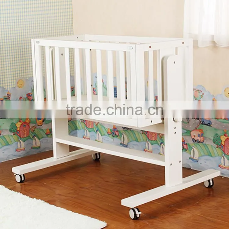 American Styled New born Baby Bed, Solid Wooden Adult Crib, Simple Design 4 In 1 Baby Crib bedding Set