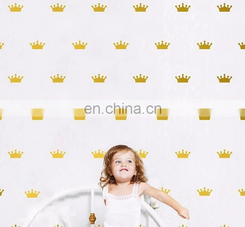 Ins Style Crown Prince and Princess Vinyl Wall Sticker Children Room Home Decoration Mural Roon Decal