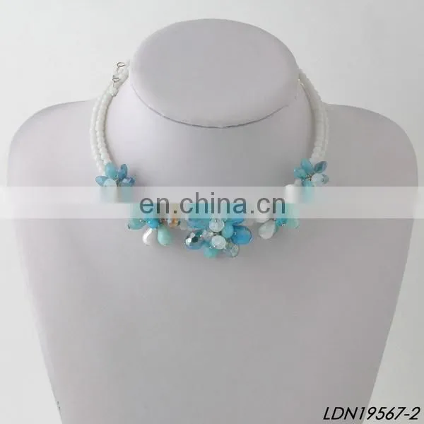 Beaded Choker Necklace with Flower