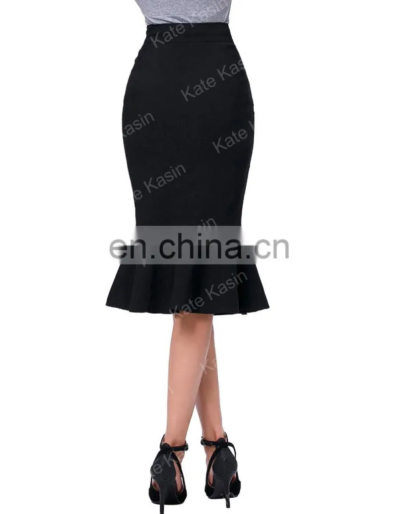 Kate Kasin Occident Women Fashion Office Lady Causal Mermaid Hips-Wrapped Pencil Skirt KK000241-1