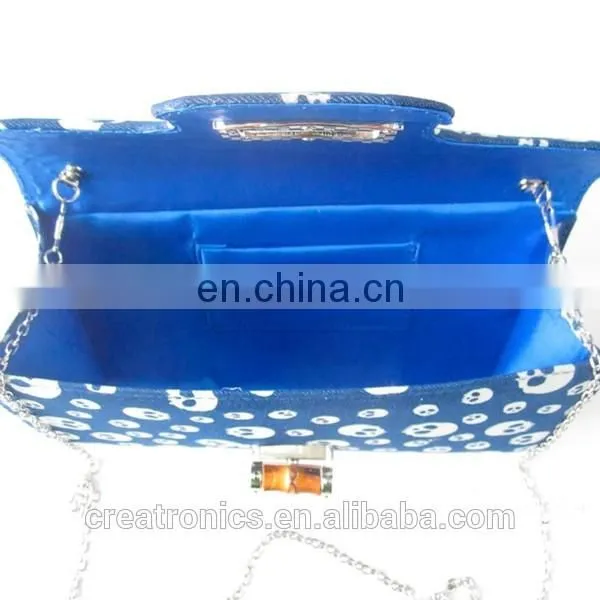 CR Sample available western styles jeans material envelpe shape skull pattern popular luxury denim fabric handbags