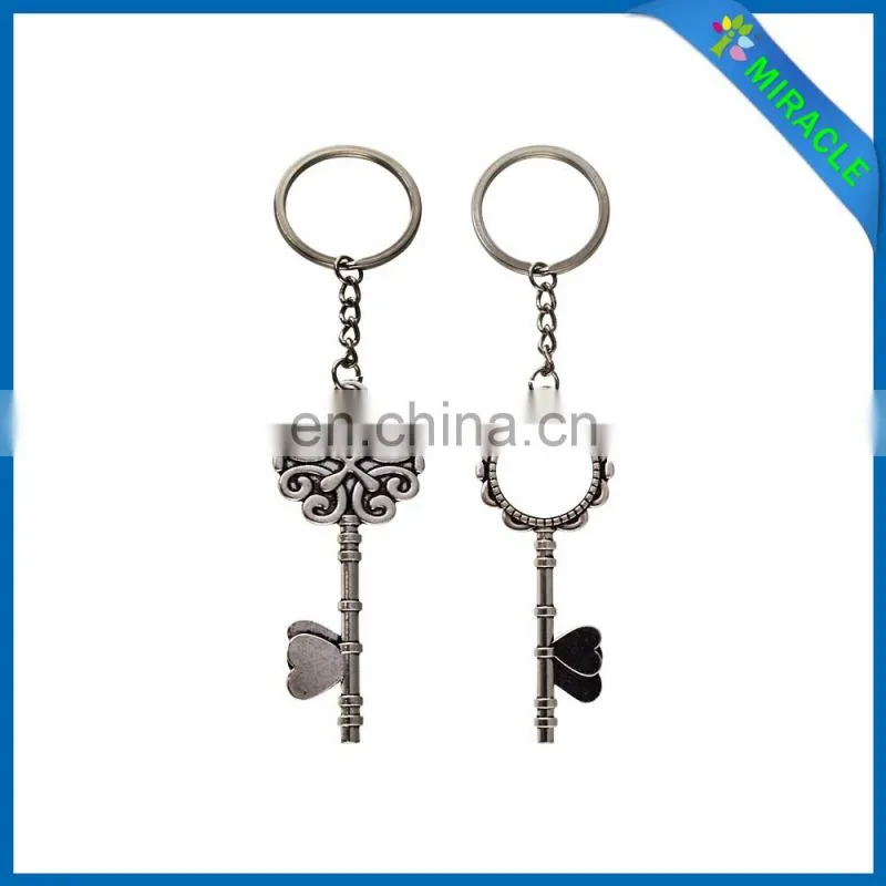 Sublimation Key Shaped roundl Metal Keychain