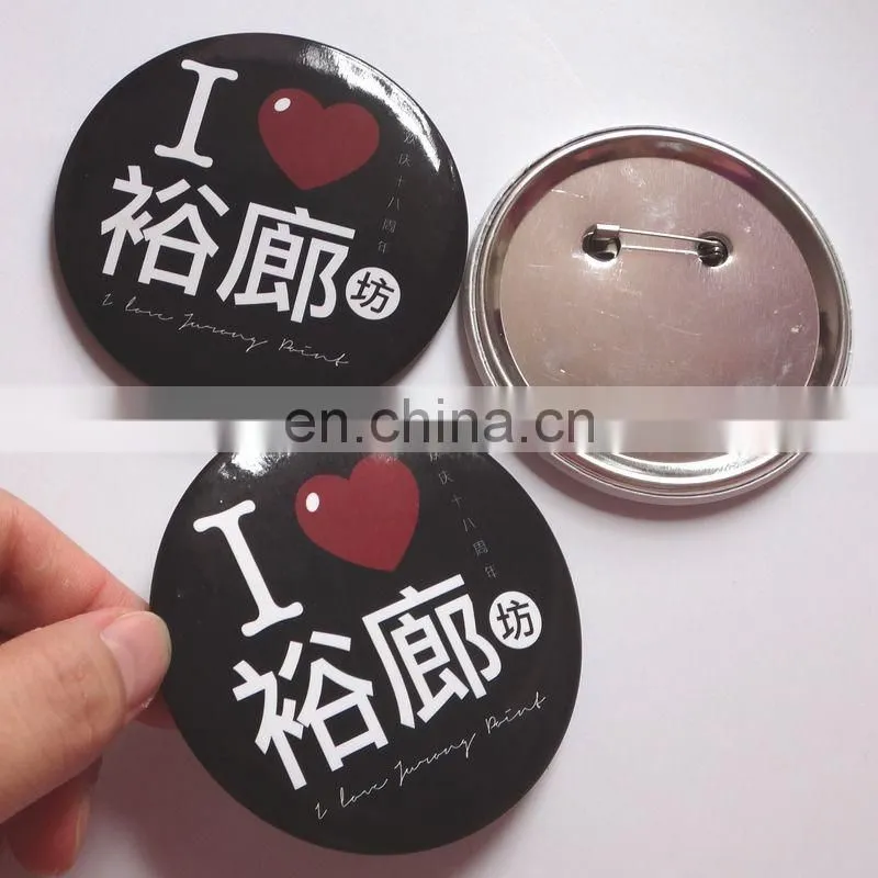 Guangzhou factory product ribbon button badge , Tin button badge