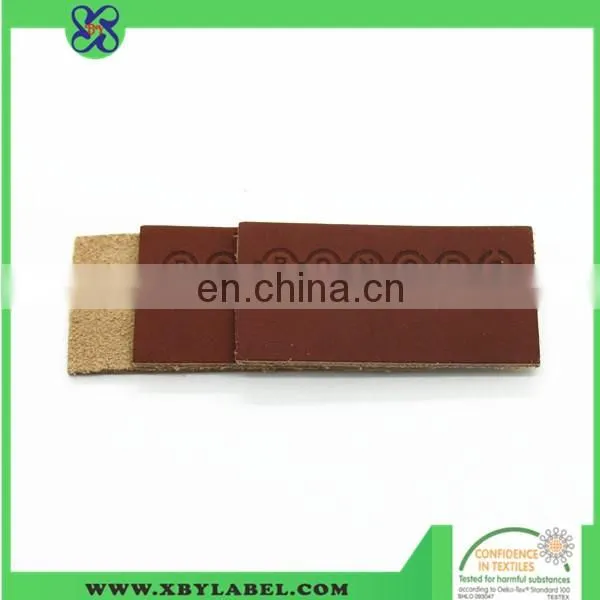 Charm real leather label design leather patch for jeans