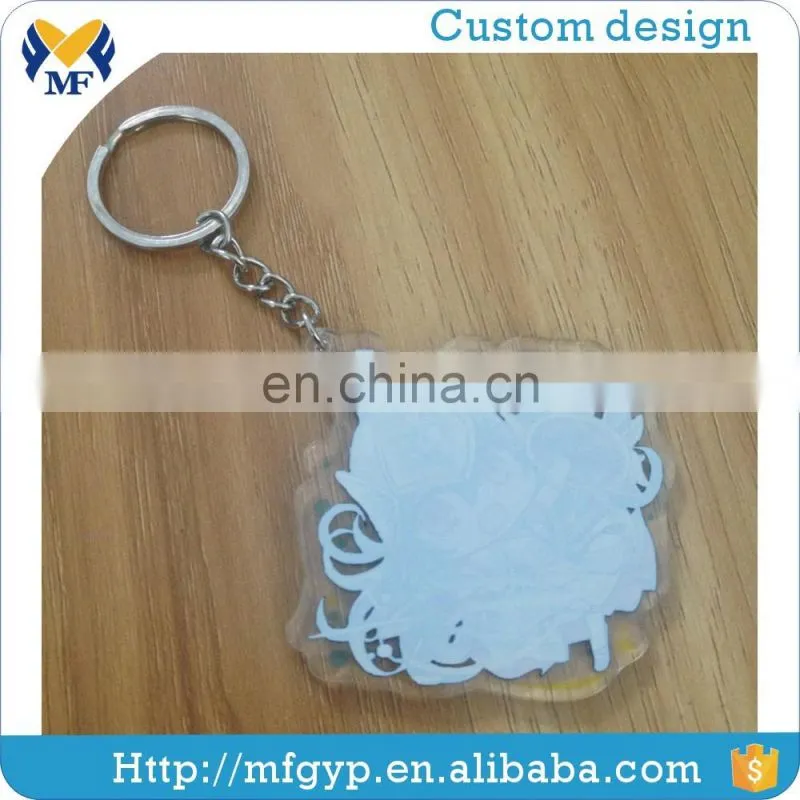 Custom logo clear plastic acrylic keychains charm