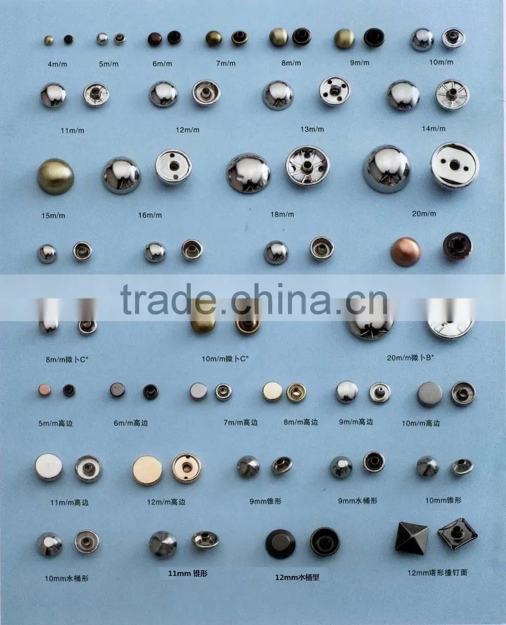 9*9mm chess double head iron rivet