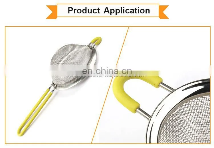 Best Selling Silicone Handle Stainless Steel Strainer Filter