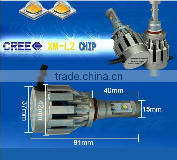 New!!!40W 4000LUMENS h7 h11 h8 9005 9006 All in one Auto led headlight with ballast and fan inside