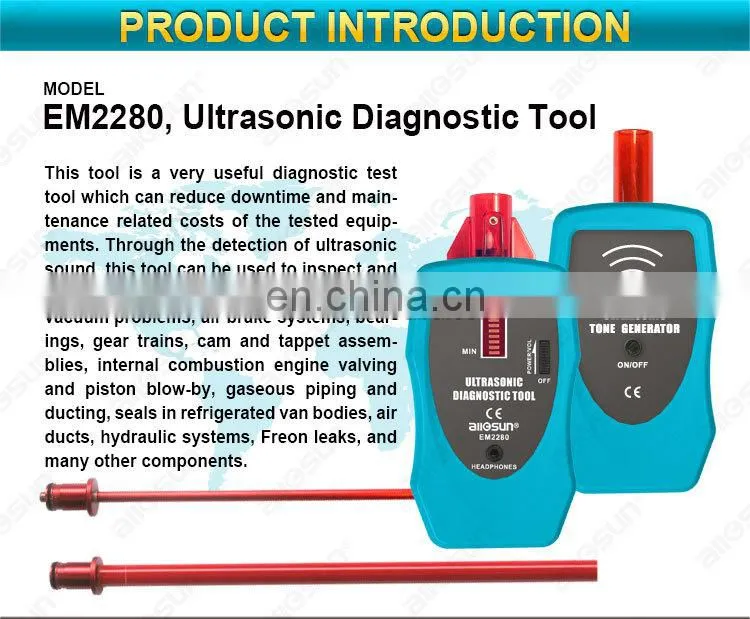 All-Sun EM2280 Ultrasonic Diagnostic Tool Multifunction Leak Detector Gas Liquid Leak Detector Machine Fault Diagnostic Tool