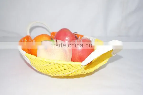 woven colorful plastic rattan fruit tray