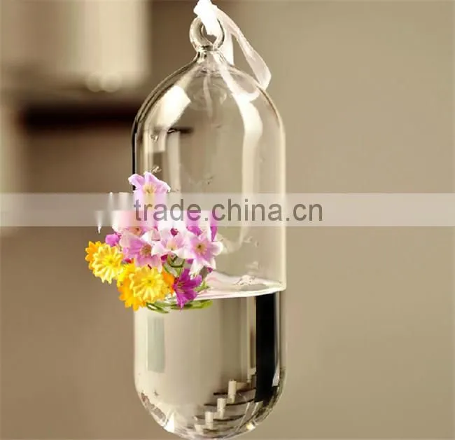 hanging glass flower water vase glass terrariums wholesale