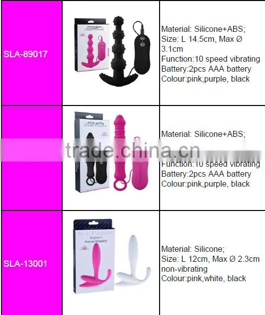 100% Silicone Anal Toys pink Silicone Butt Plug Anal Sex Products for adult