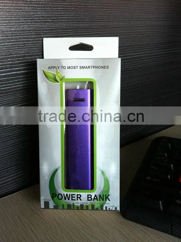 power bank with led charge indicator aluminum power bank 2600mAh