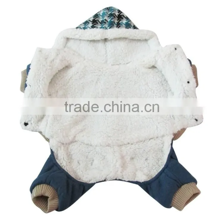 Nordic style plovers and down four feet warm blue dog clothing
