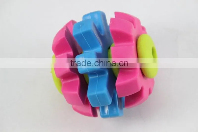 Pet products thermoplastic rubber three-gear pet cat dog chews toy
