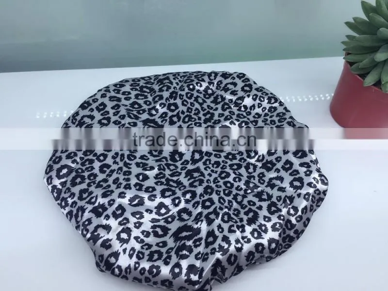 leopard printed shower cap
