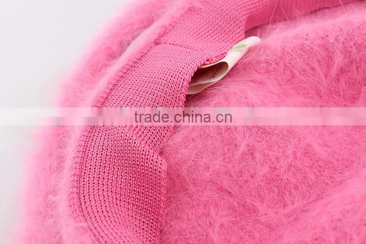 Pink cute lovely girl hats children caps wool pearl hat caps