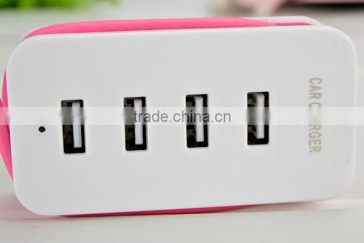 4 USB port 4.3 A New design usb car charger with universal car adapter with usb charger