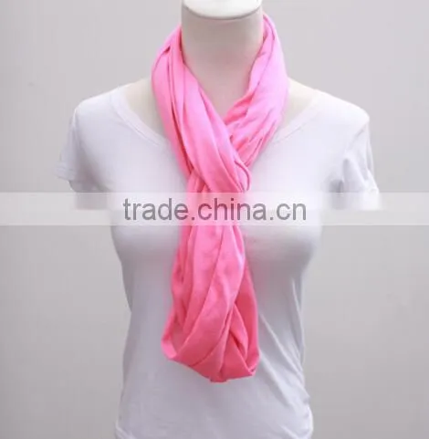 Hot Sale Woman Fashion Plain Cotton Infinity Scarf
