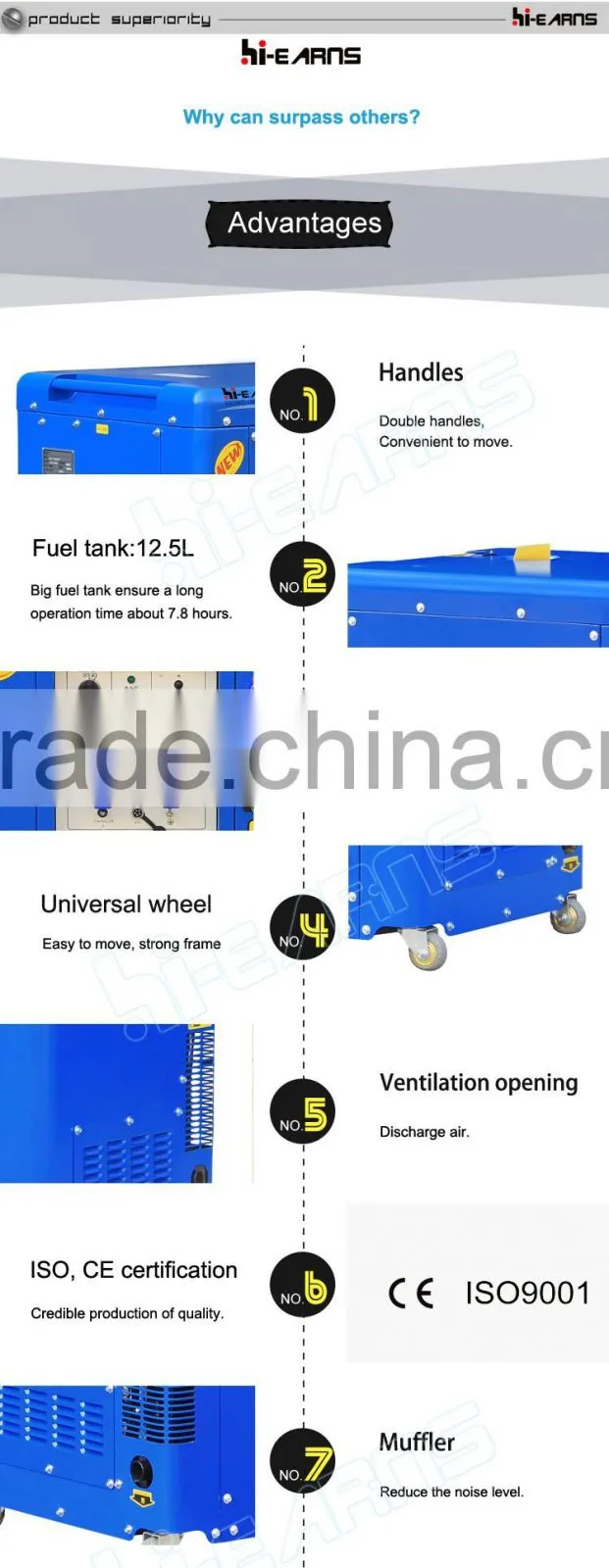 5KVA Super Silent 55 dB single phase diesel generator for sale