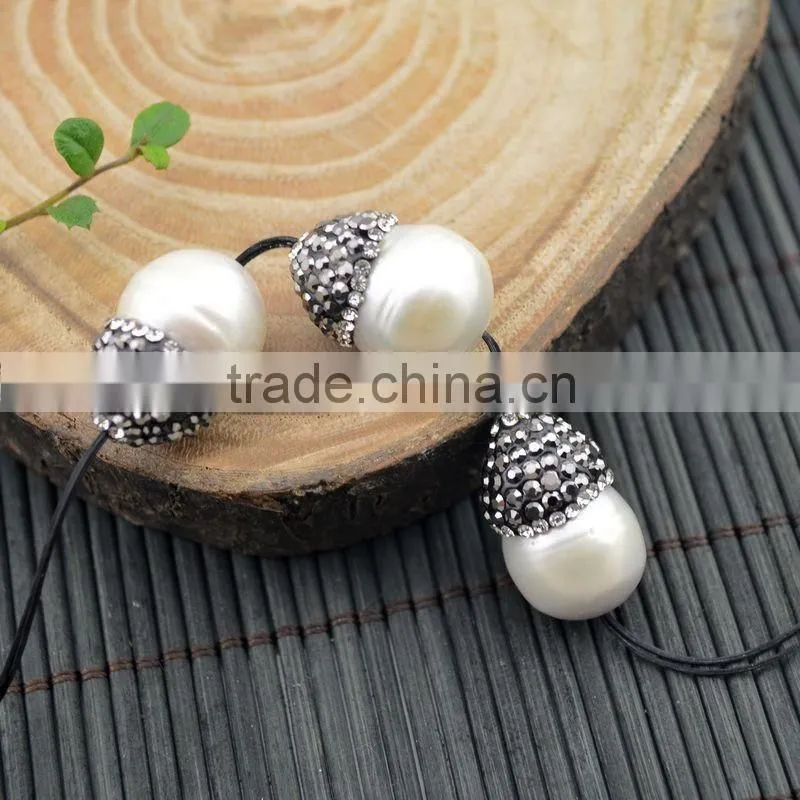 LFD-0011B New Druzy Pearl Pave Rhinestone Water Drop Connectors Spacer Beads Jewelry Finding