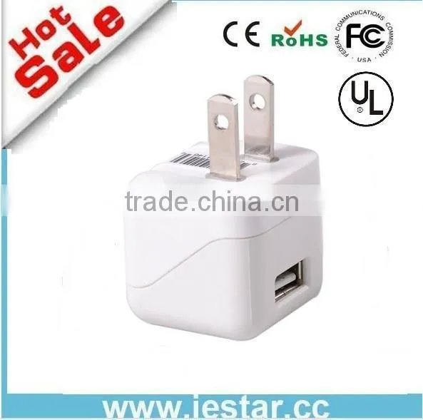 Mini 1 port 5V 1A UL wall charger for phones
