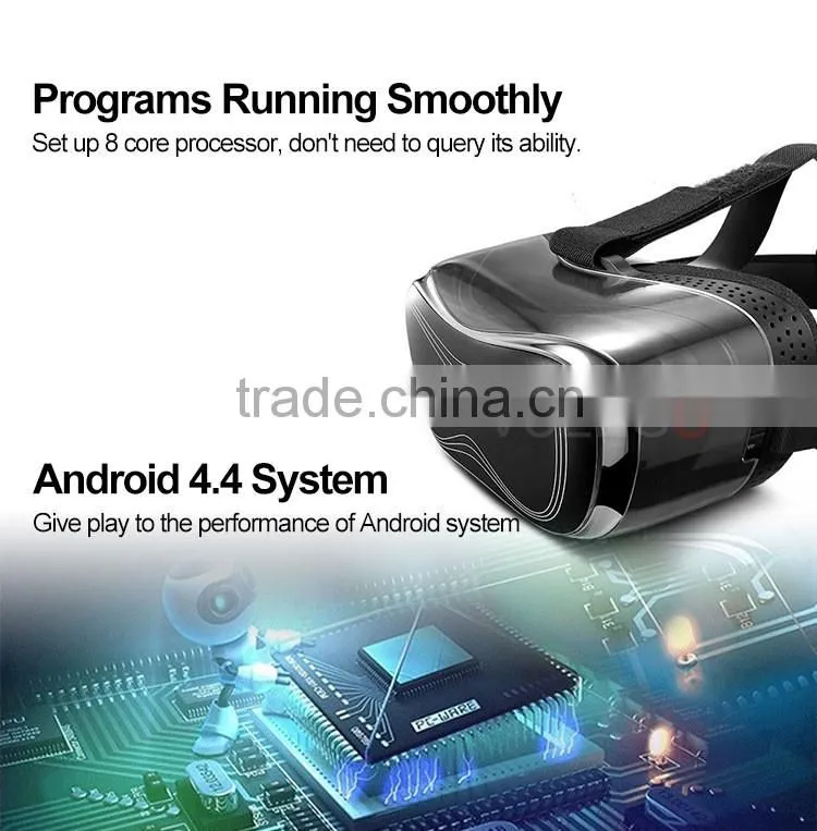 New arrival powerfull virtual reality 3d glasses with custom logo support 3D VR BOX movie/games/video all In one