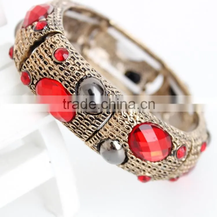 hot style faux gemstone bangle fashion jewelry bracelet