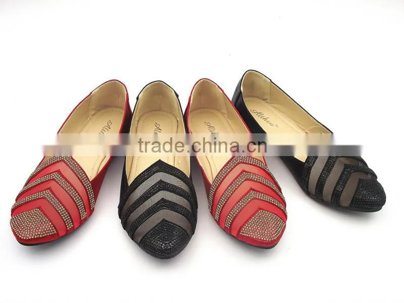 2016 hot sell popular Comfortable diamond flat shoes women shoes in stock