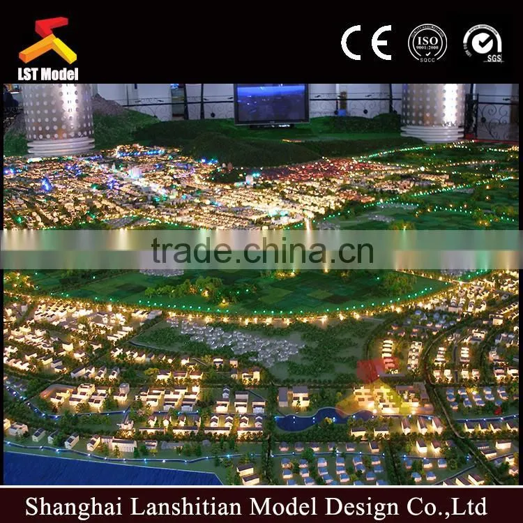 Plastic & resin miniature building model with light
